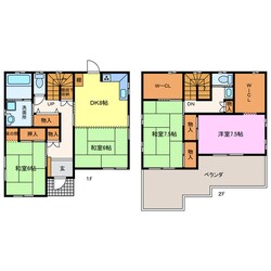 鍜治ケ一色西１－５９借家の物件間取画像